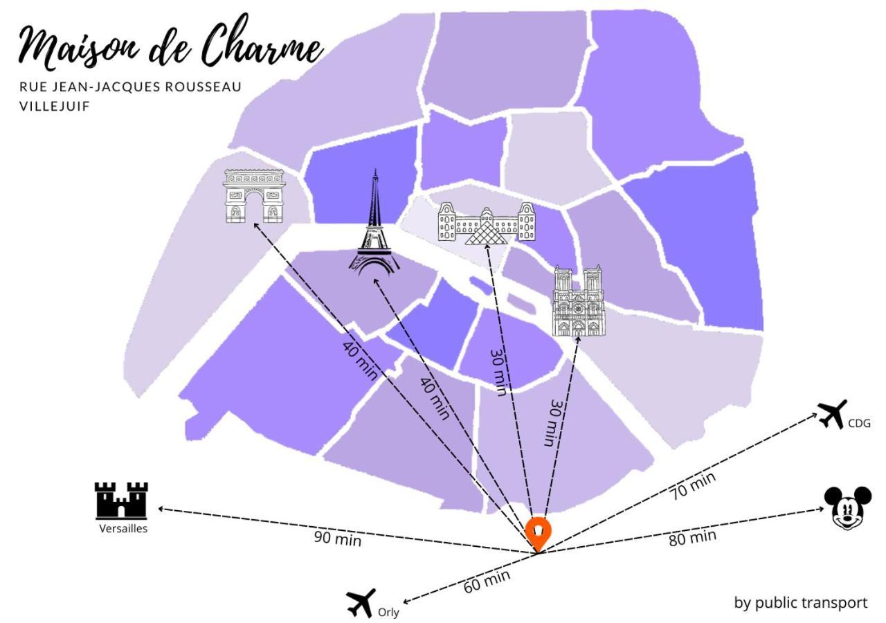 Maison De Charme - Parking Gratuit Pres De Paris & Metro Villejuif Eksteriør billede